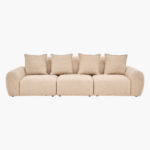 3‑Seater Plush Light Brown Sofa – Modern Comfortable Living Room Sofa – CozyCraft UAE