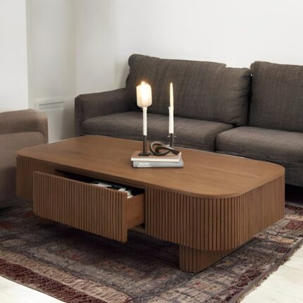 Bianca Wood Coffee Table With Storage – Stylish Wooden Center Table | Cozycraft UAE