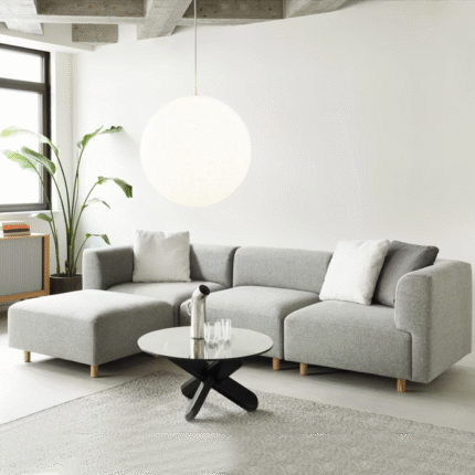 Elysian Lounge Sectional Sofa – Modern L‑Shape Living Room Sofa – CozyCraft UAE