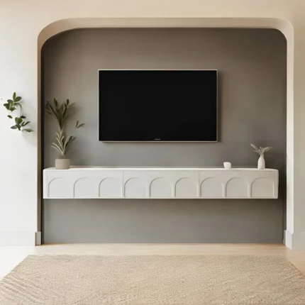 Nova Stand Minimal White TV Console – Sleek Modern Media Unit | CozyCraft UAE