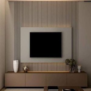 Halo Panel Media Wall with LED Backlight & TV Console | CozyCraft UAE