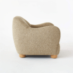 Bouclé Lounge Chair with Bleached Oak Legs | CozyCraft UAE - Image 4