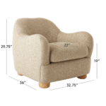 Bouclé Lounge Chair with Bleached Oak Legs | CozyCraft UAE - Image 2