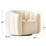 Ivory Velvet Swivel Chair – CozyCraft UAE