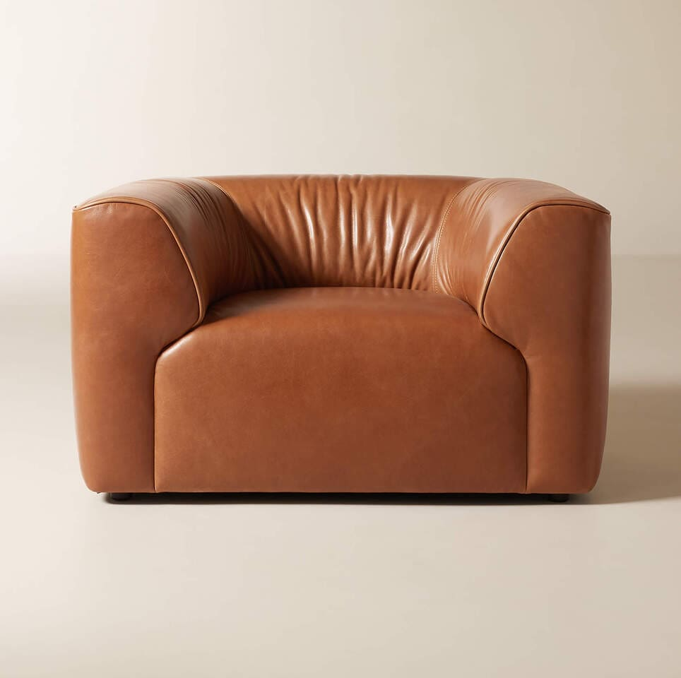 image-43 Modern Low‑Slung Leather Lounge Chair | CozyCraft UAE - Image 1