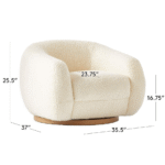 Modern Bouclé Swivel Chair – Plush Curved | CozyCraft UAE - Image 2
