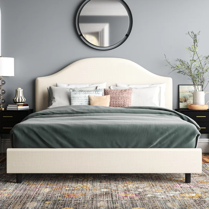 lp-bed-83 Contemporary Upholstered Bed Frame | CozyCraft UAE - Image 1