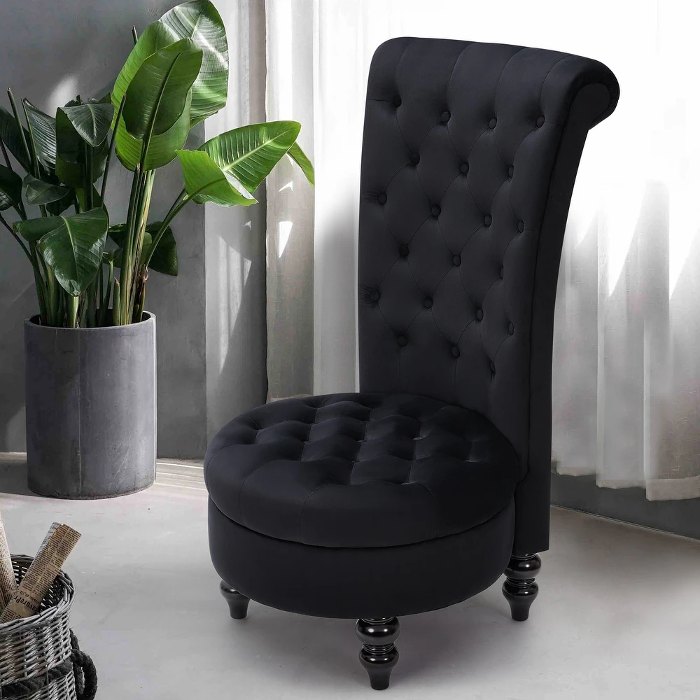 lp-chair-46 Chesterfield Rounded High Arm Chair | CozyCraft UAE - Image 1
