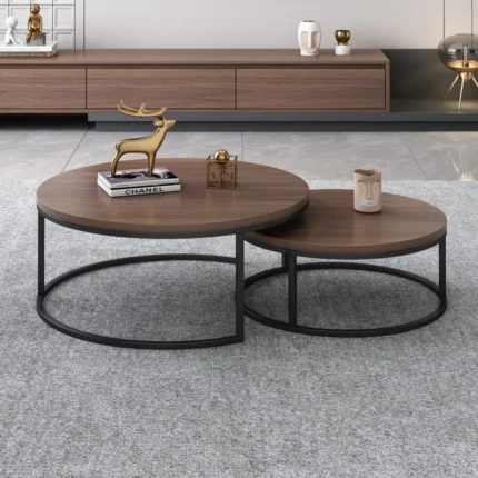 Round Nesting Coffee Table Set – Modern Nesting Centre & Side Tables | Cozycraft UAE