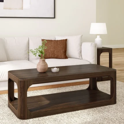 Forma Solid Wood Coffee Table – Elegant Solid Wood Center Table | Cozycraft UAE
