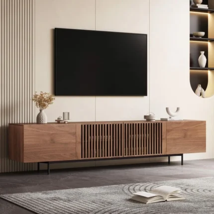 Urban Wood TV Console – Rustic Floating Media Unit | CozyCraft UAE