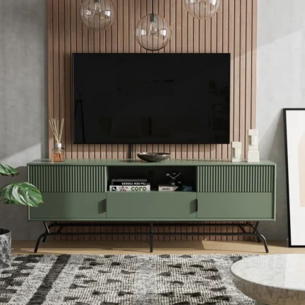 Modern Media Wall with 60″ TV Stand – Sleek Floating Storage | CozyCraft UAE