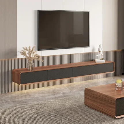 Floating Two-Tone TV Stand – Modern Wall Mounted Media Console | CozyCraft UAE