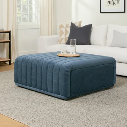 Cuba Velvet Blue Bench – Plush Velvet Upholstered Bench & Seating | CozyCraft UAE