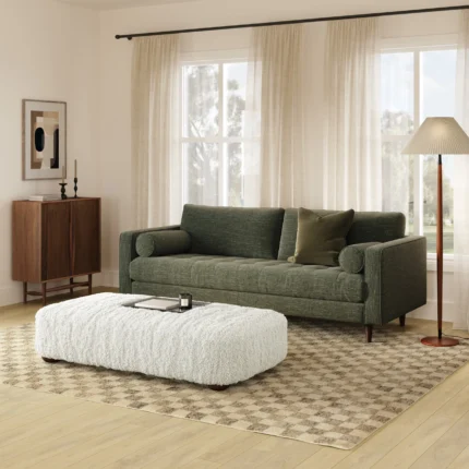 Bouclé Blend Ottoman Bench – Stylish Upholstered Storage & Seating Bench | CozyCraft UAE