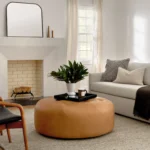 Round Leather Ottoman – Compact Round Stool for Living Room – CozyCraft UAE - Image 4