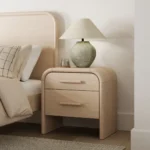 Light Oak Modern Two-Drawer Bedside Table – Stylish & Functional Nightstand – CozyCraft UAE