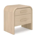 Light Oak Modern Two-Drawer Bedside Table – Stylish & Functional Nightstand – CozyCraft UAE