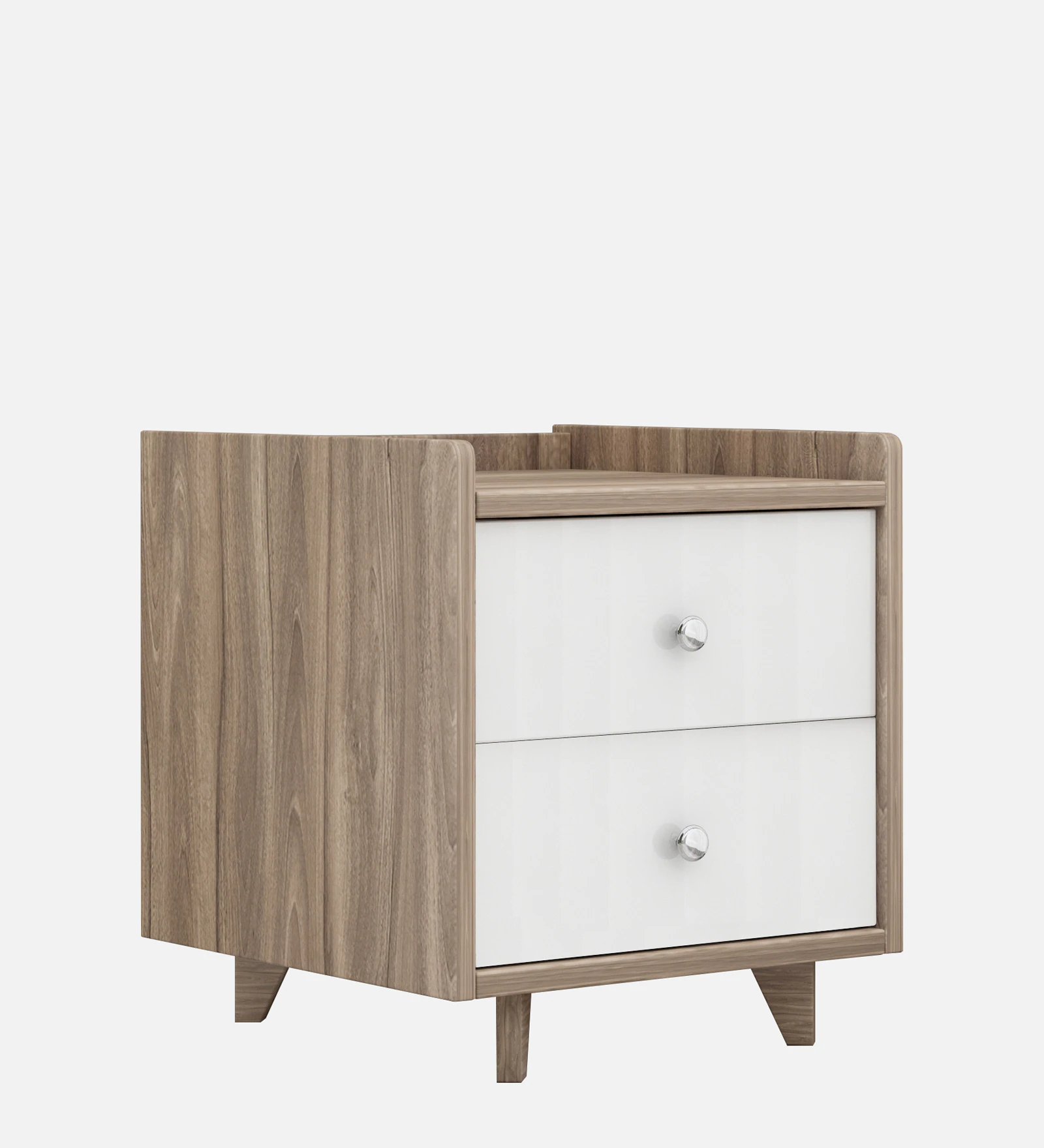 side-6 Cassa Modern Two‑Drawer Bedside Table – Oak & White Nightstand | CozyCraft UAE - Image 1