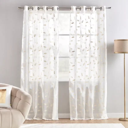Hollyrock Sheer Curtain – Elegant Polyester Sheer Curtain (2-Piece Set) | Cozycraft UAE