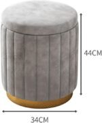 Velvet Storage Ottoman with Gold Base – Grey | Stylish Pouf Seat for Living Room – CozyCraft UAE