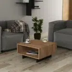 Anderson-Brown Coffee Table – Modern Square Coffee Table with Shelf | Cozycraft UAE