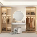 Dressing table with mirror and matching pouf – Cozy Craft UAE
