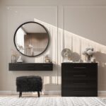 Scarlett 3‑Dressing Table with Mirror & Ottoman – Elegant Makeup Vanity | CozyCraft UAE - Image 2